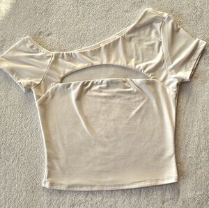 Elegant Cream Off-Shoulder Women's Top